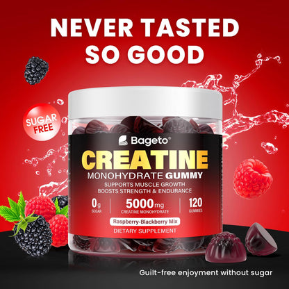 Creatine Monohydrate Gummies 5000mg – 120 Count | Strength & Recovery