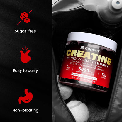 Creatine Monohydrate Gummies 5000mg – 120 Count | Strength & Recovery