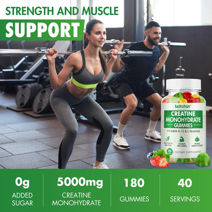 Creatine Monohydrate Gummies 5g – Pre-Workout Muscle Builder for Women & Men (160 Count)