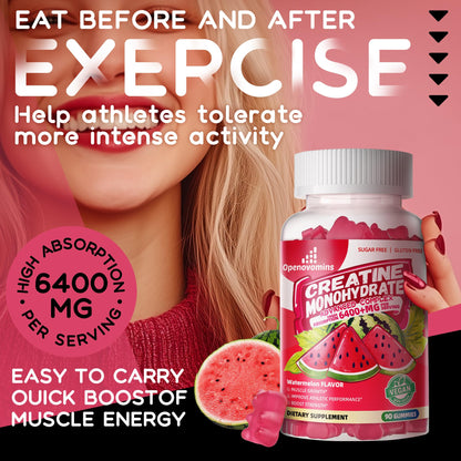 Creatine Monohydrate Gummies Complex – Sugar-Free Chewable for Men & Women (90 Gummies)