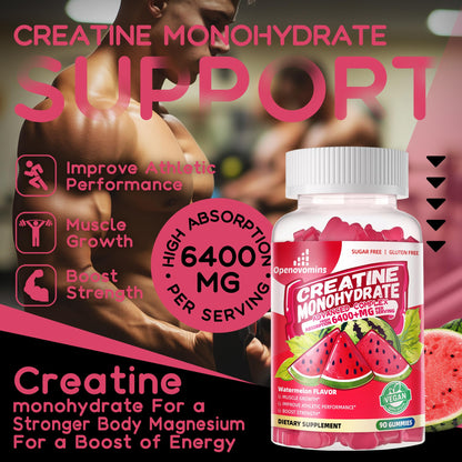 Creatine Monohydrate Gummies Complex – Sugar-Free Chewable for Men & Women (90 Gummies)