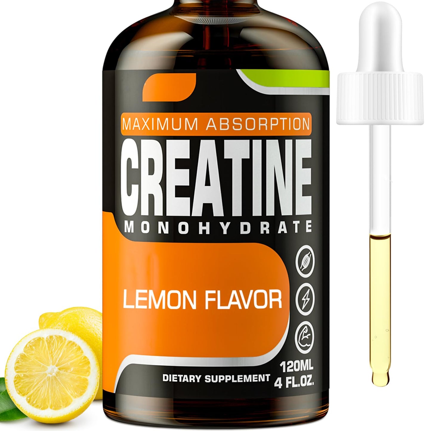 Creatine Monohydrate Liquid HCl – 120 ml Lemon for Women & Men