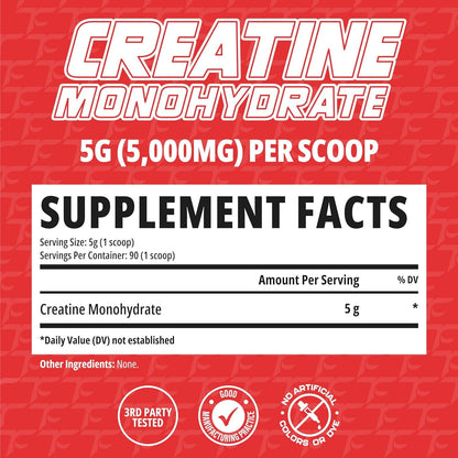 TC Nutrition Creatine Monohydrate Powder – 90 Servings (450g) 5g Per Serving