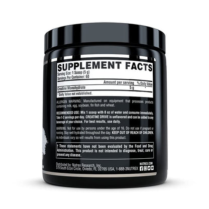 Nutrex Research Creatine Monohydrate Powder 60 Servings | Unflavored 5G Micronized Creatine Powder