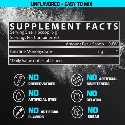 Nutrex Research Creatine Monohydrate Powder 60 Servings | Unflavored 5G Micronized Creatine Powder