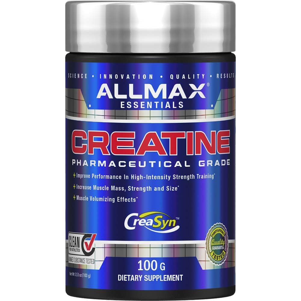 ALLMAX Essentials Creatine Monohydrate Powder - Gluten Free, Micronized 100g (20 Servings)