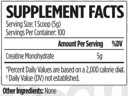 VMI Sports Creatine Monohydrate Powder – 5 g per Serving, 100 Servings, Unflavored