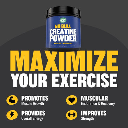 Raw Barrel No Bull Creatine Powder 500g | Monohydrate Creatine for Fast Recovery, Strength & Muscle