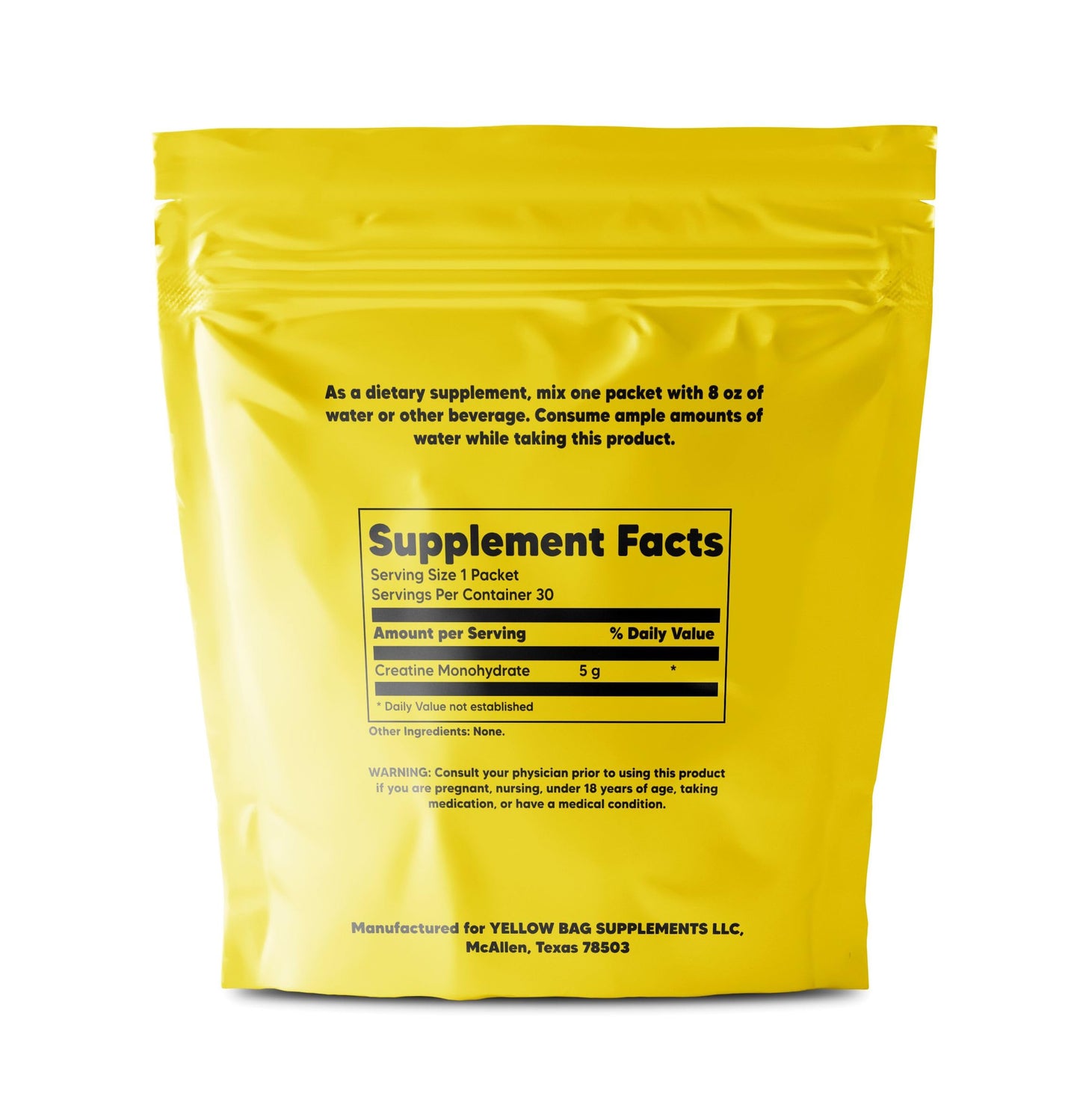Creatine Monohydrate Stick Packets – 5g Serving, 30 Servings, Unflavored | Travel Creatine Sticks