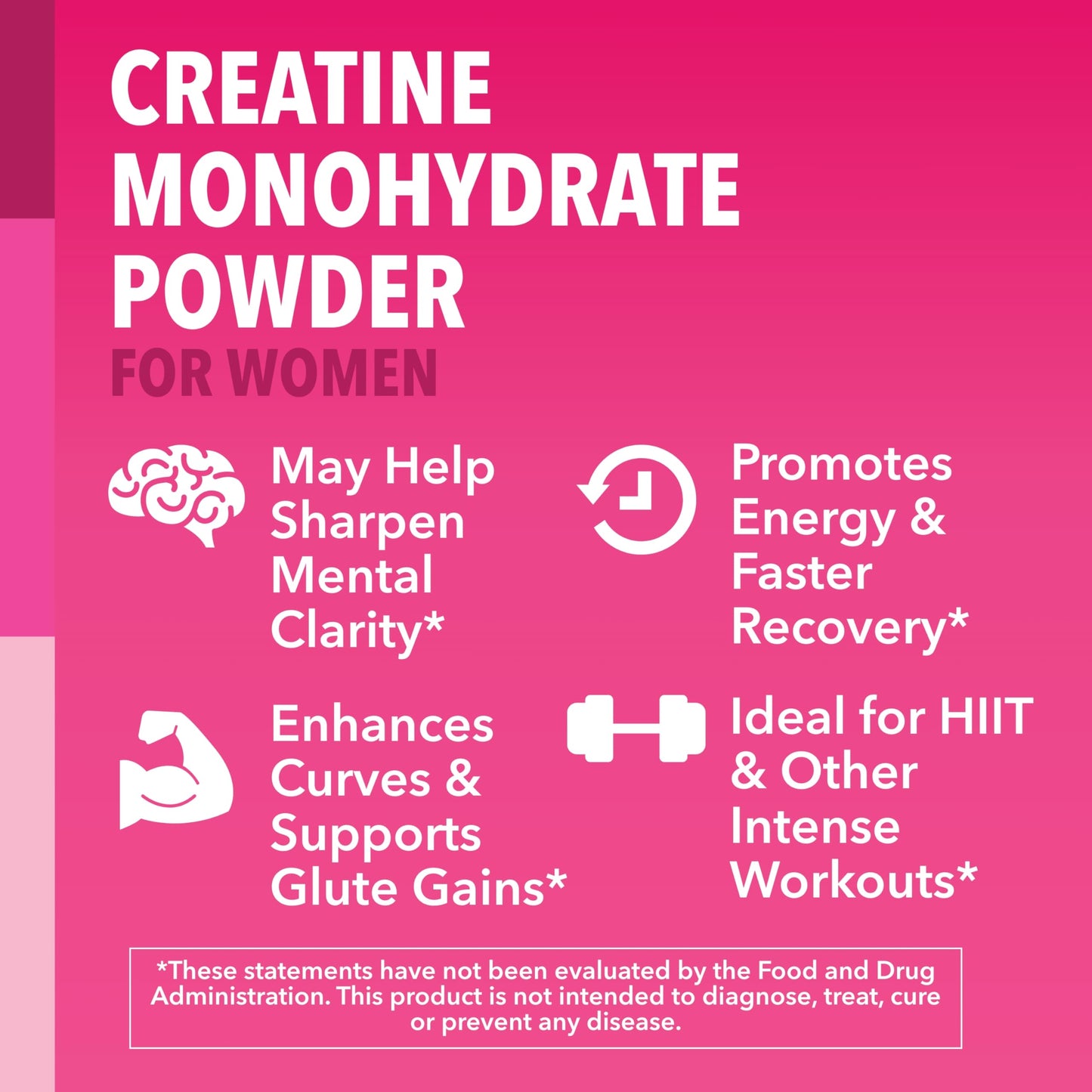 Creatine for Women - 3g Micronized Creatine Monohydrate per Serving | Unflavored, Vegan, Non-GMO | 100 Servings