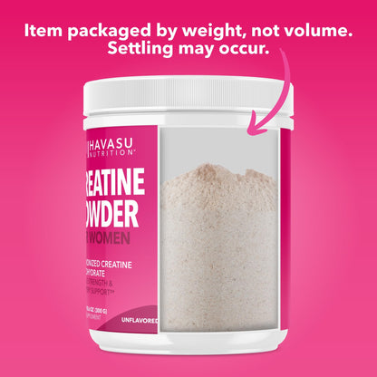 Creatine for Women - 3g Micronized Creatine Monohydrate per Serving | Unflavored, Vegan, Non-GMO | 100 Servings