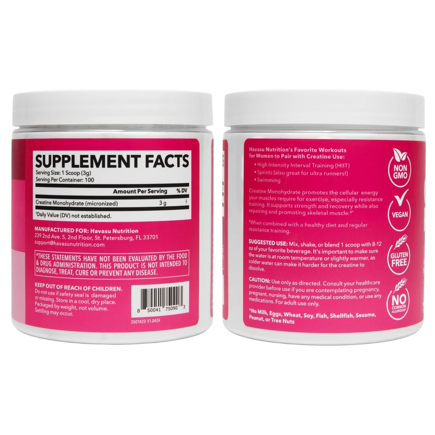 Creatine for Women - 3g Micronized Creatine Monohydrate per Serving | Unflavored, Vegan, Non-GMO | 100 Servings