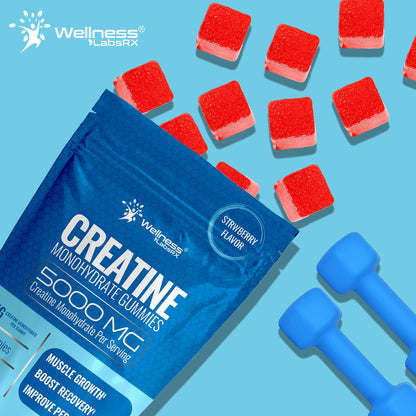 Creatine Gummies 5000mg – 30 Servings Strawberry Monohydrate