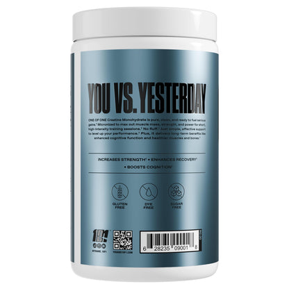 ONE OF ONE Creatine Monohydrate Powder - Pure Micronized, Unflavored, 80 Servings