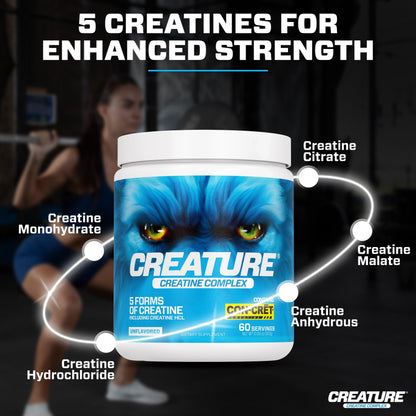 CREATURE Creatine Complex: 5 Creatine Types, Unflavored 300g Pack of 2