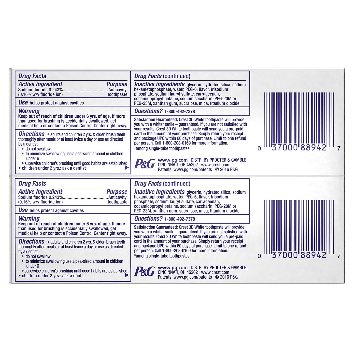 Crest 3D Brilliance Vibrant Peppermint Teeth Whitening Toothpaste – 2 Count