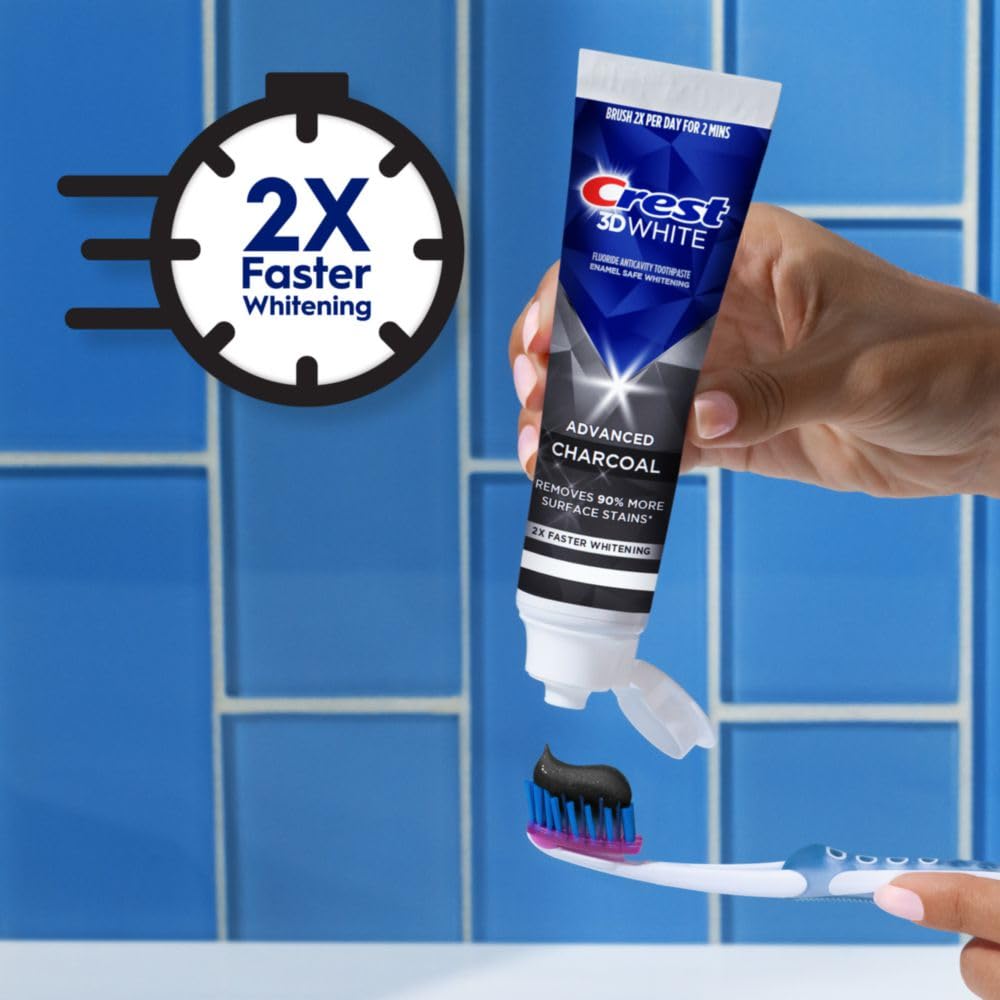 Crest 3D White Advanced Charcoal Toothpaste with Fluoride - 3.3 oz Pack of 3