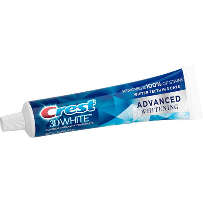 Crest 3D White Advanced Whitening Toothpaste – 5.2 oz (Pack of 5)