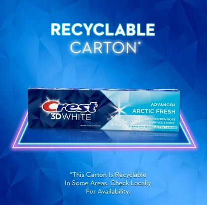 Crest 3D White Advanced Whitening Toothpaste Arctic Fresh 2.7 oz Value 2 Pack