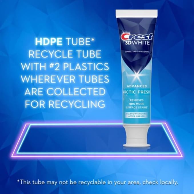 Crest 3D White Advanced Whitening Toothpaste Arctic Fresh 2.7 oz Value 2 Pack