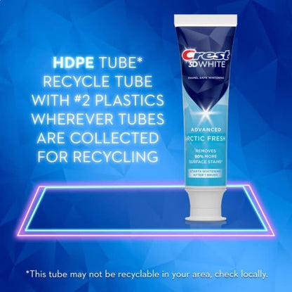 Crest 3D White Advanced Whitening Toothpaste Arctic Fresh 2.7 oz Value 2 Pack