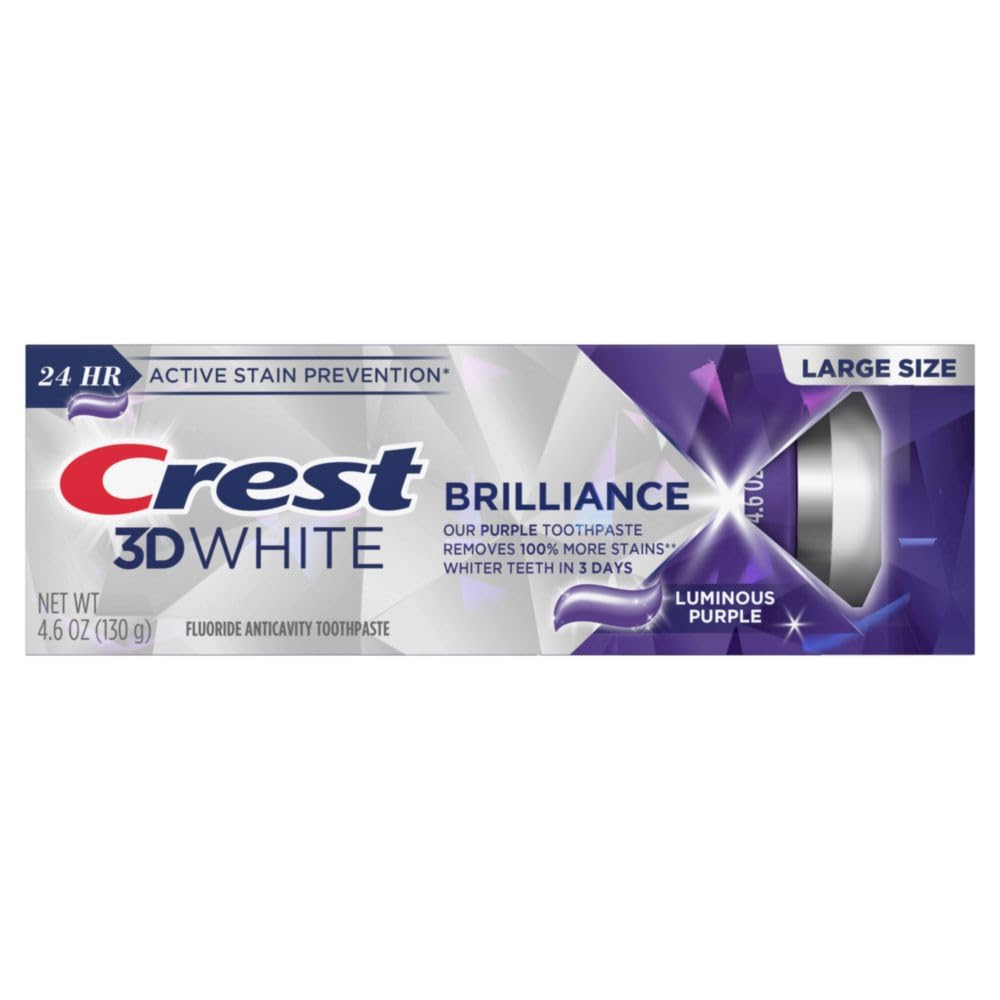 Crest 3D White Brilliance Luminous Purple Toothpaste – Bulk Pack 3x4.6 oz