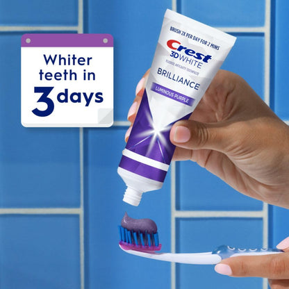 Crest 3D White Brilliance Luminous Purple Toothpaste – Bulk Pack 3x4.6 oz