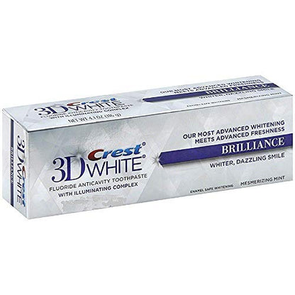 Crest 3D White Fluoride Anticavity Toothpaste 0.85 oz – Pack of 2 | Whitening & Enamel Protection
