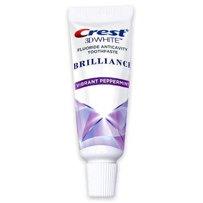 Crest 3D White Brilliance Toothpaste – Vibrant Peppermint | Travel Size 0.85 oz (24 g) 2-Pack