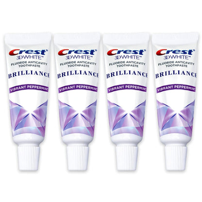 Crest 3D White Brilliance Toothpaste – Vibrant Peppermint Travel Size Pack of 4