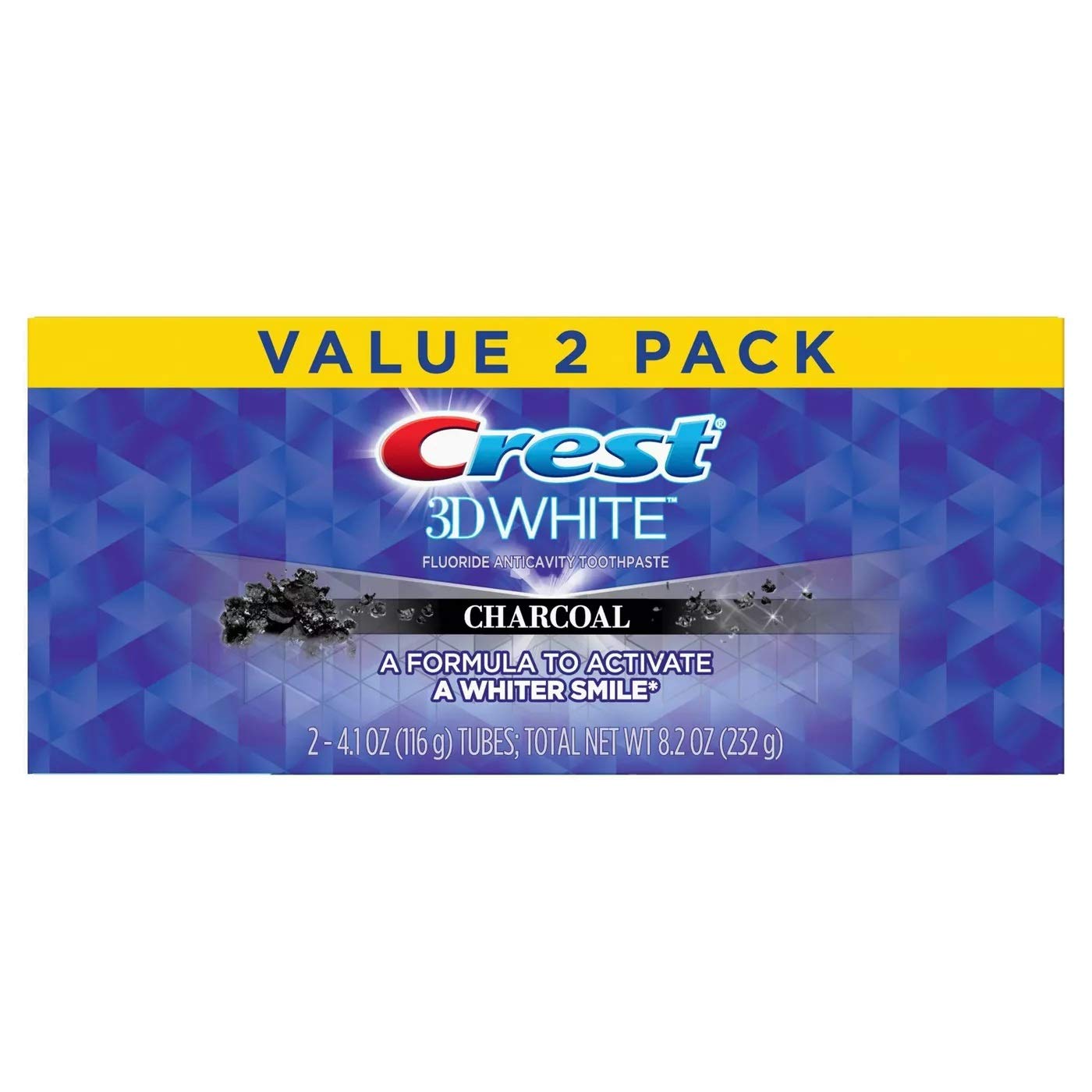 Crest 3D White Charcoal Toothpaste 4.1 oz (116 g) – Pack of 2