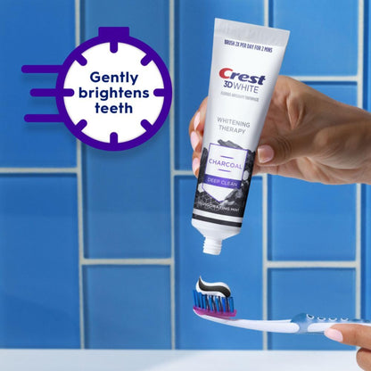 Crest 3D White Whitening Therapy Charcoal Deep Clean Toothpaste - Mint, 4.6 oz (Pack of 3)