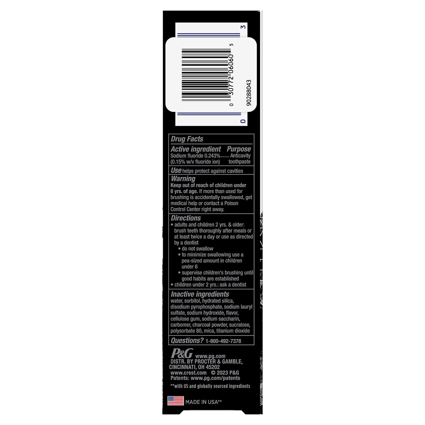 Crest 3D White Charcoal Deep Clean Toothpaste – Whitening Therapy, Mint, 3.5 oz (2-pack)