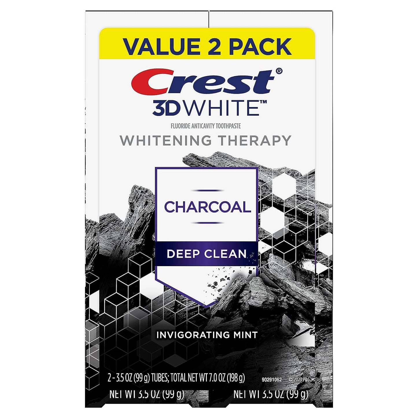 Crest 3D White Charcoal Deep Clean Toothpaste – Whitening Therapy, Mint, 3.5 oz (2-pack)