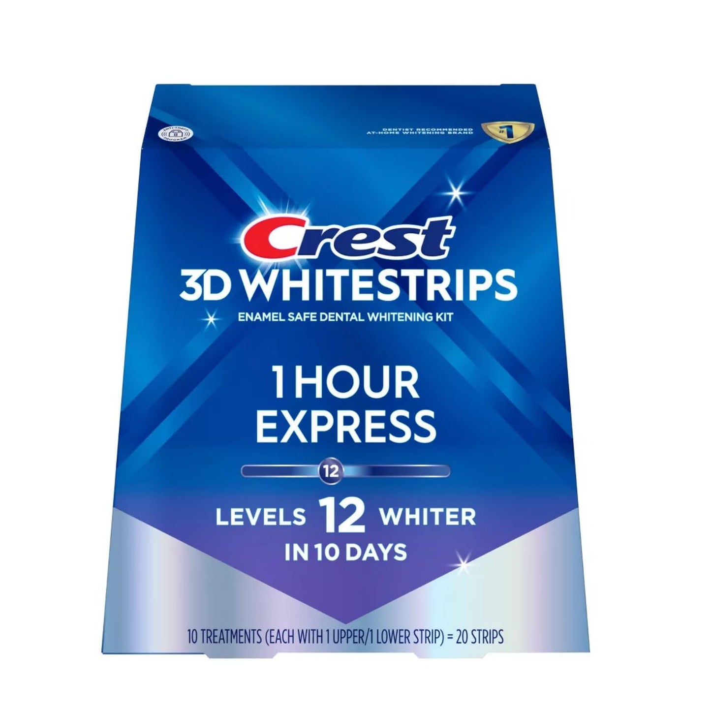 Crest 3D Whitestrips 1-Hour Express – Teeth Whitening Kit, 20 Strips (10 Count Pack)