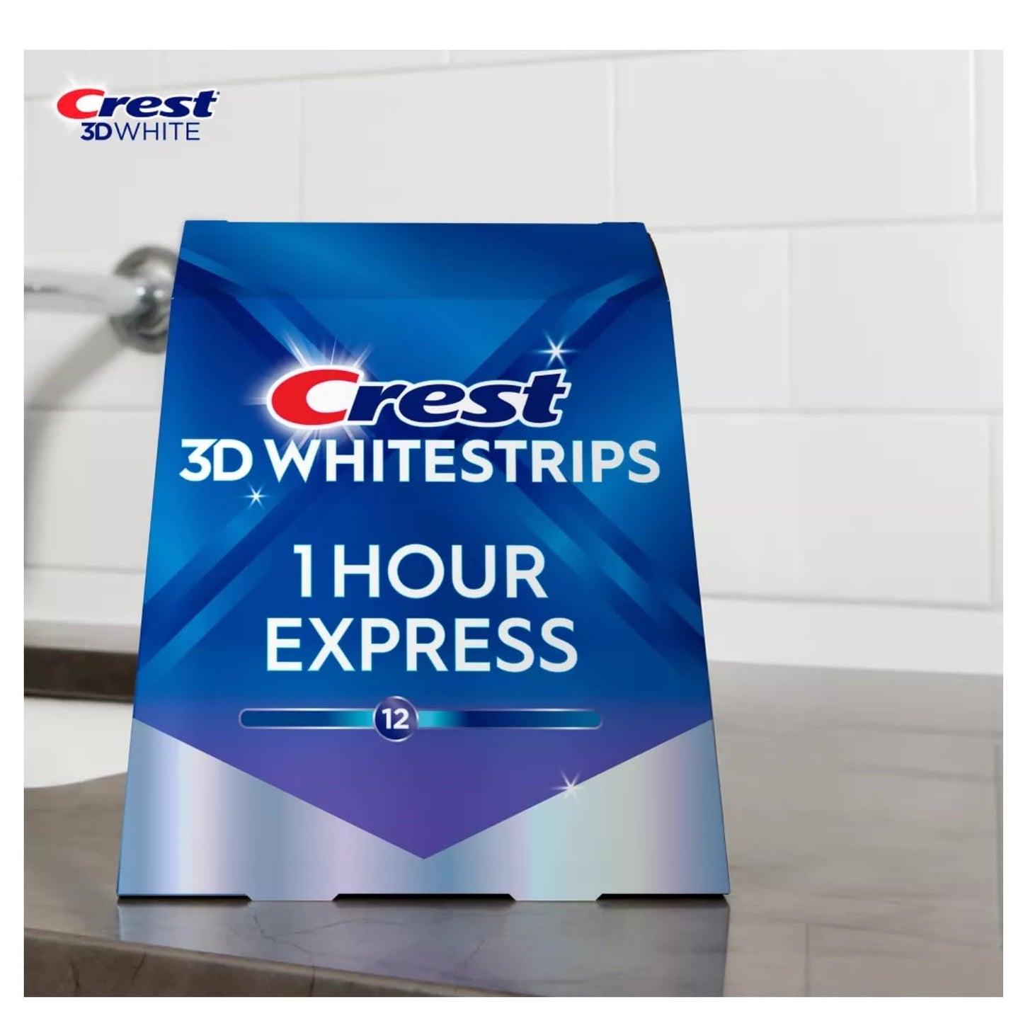 Crest 3D Whitestrips 1-Hour Express – Teeth Whitening Kit, 20 Strips (10 Count Pack)