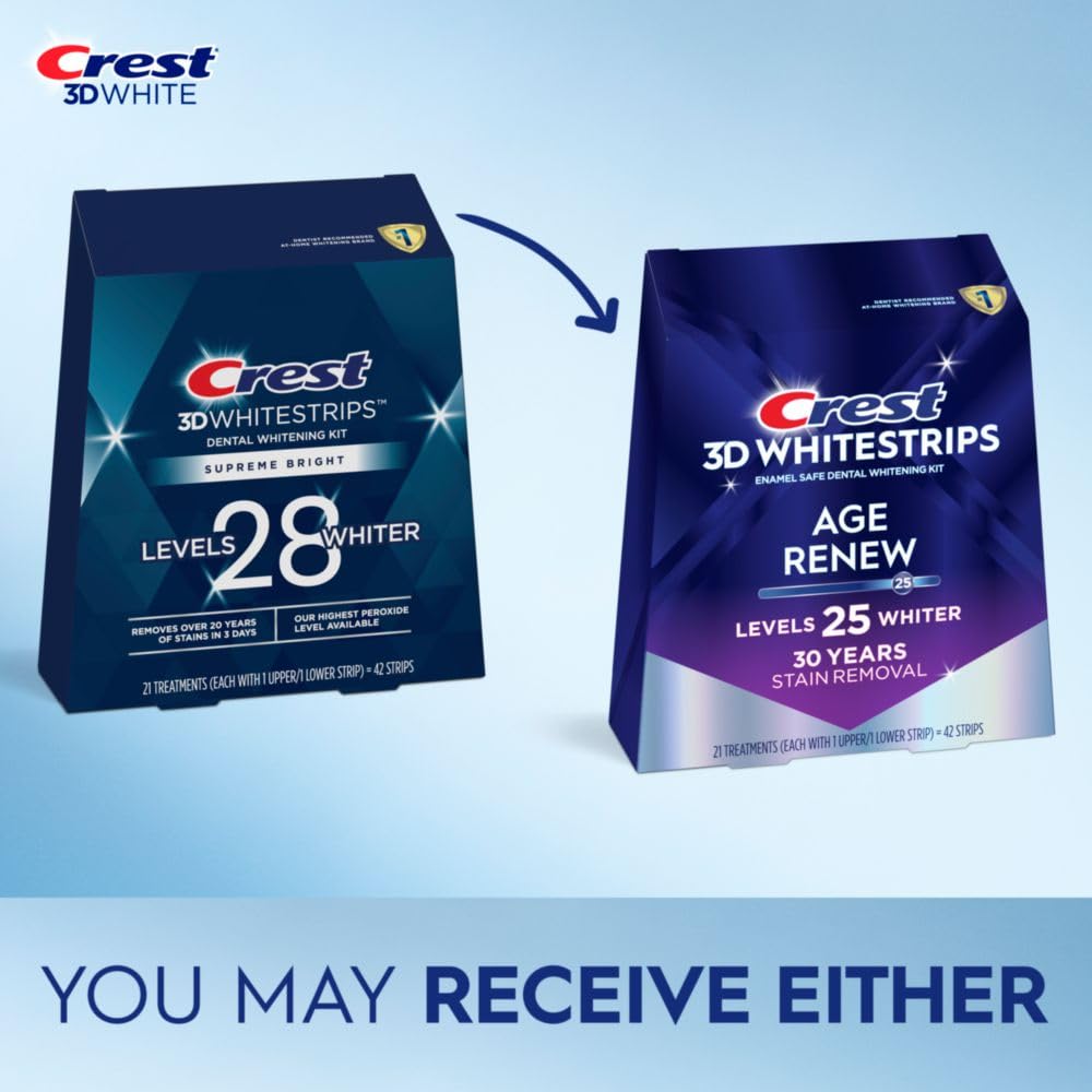 Crest 3D Whitestrips Age Renew – Teeth Whitening Kit, 21 Treatments, 42 Strips | Crest 3DWhite Teeth Whitening Strips