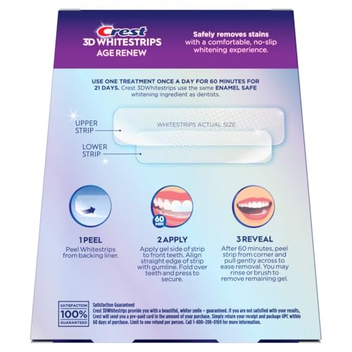 Crest 3D Whitestrips Age Renew – Teeth Whitening Kit, 21 Treatments, 42 Strips | Crest 3DWhite Teeth Whitening Strips
