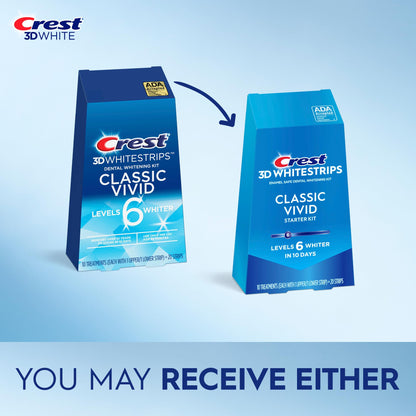 Crest 3D Whitestrips Classic Vivid – Teeth Whitening Kit, 20 Strips (10 Count Pack)