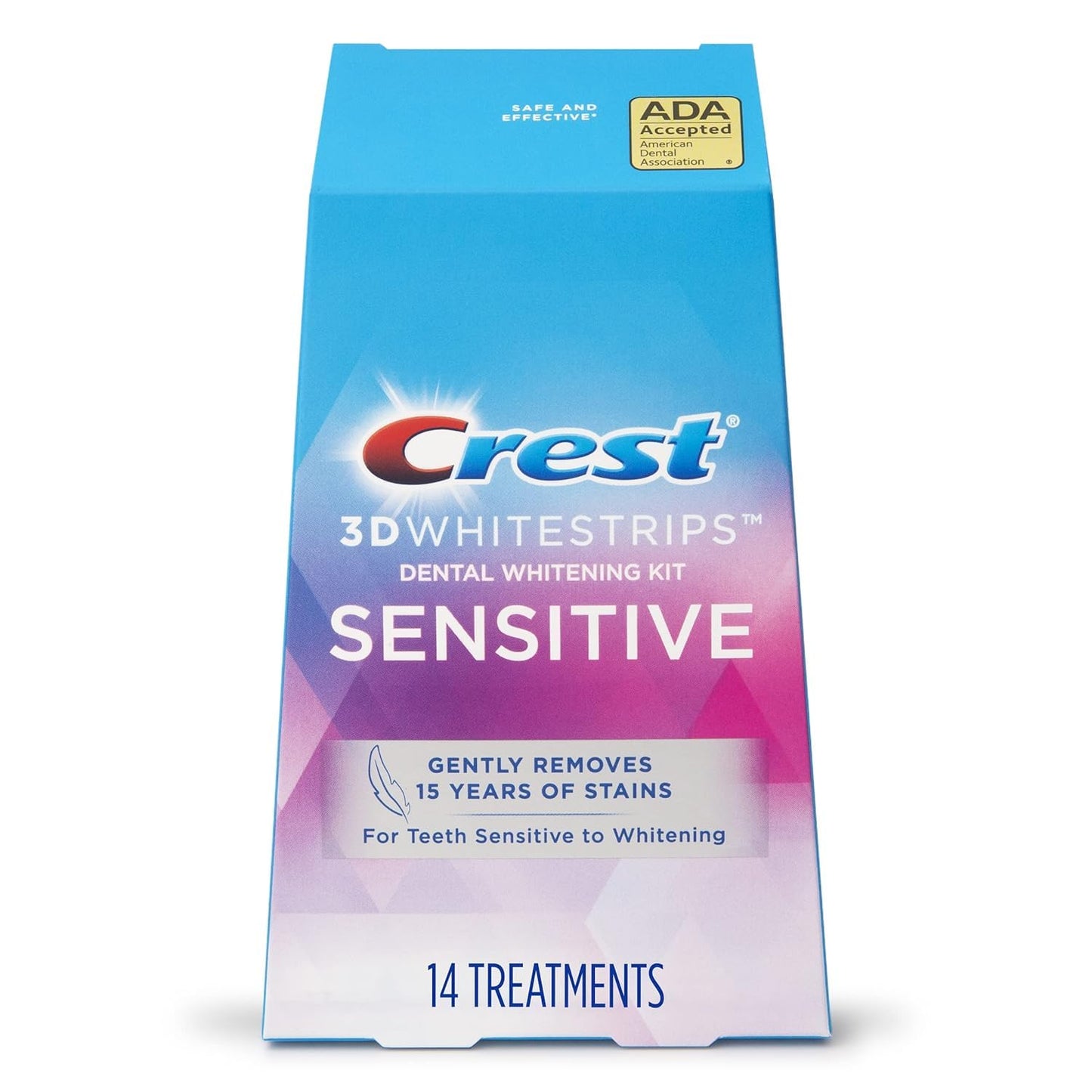 Crest 3D Whitestrips Sensitive Teeth – 28 Strips (14-Count Pack) for Teeth Whitening