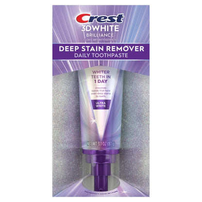 Crest 3D White Brilliance Deep Stain Remover Ultra White Toothpaste - 3.1oz