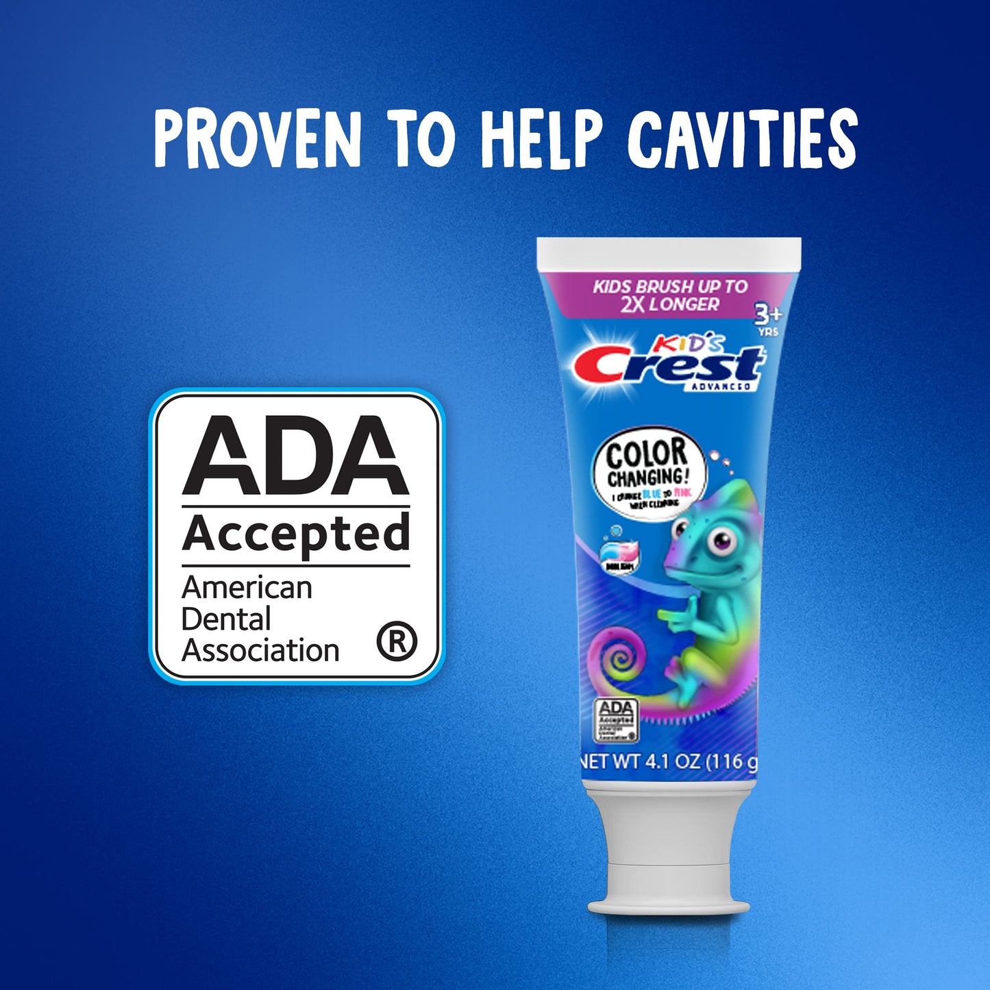 Crest Advanced Kid's Fluoride Toothpaste – Bubblegum Flavor, 4.2 oz, 3 Count, Color-Changing