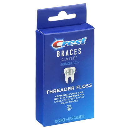 Crest Braces Care Threader Floss – 30 Single-Use Packets