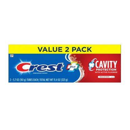 Crest Cavity Protection Toothpaste - Pack of 2, 5.7 oz Regular Paste