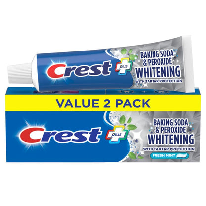 Crest Cavity & Tartar Protection Toothpaste – Whitening with Baking Soda & Peroxide (5.7 oz, Pack of 2)