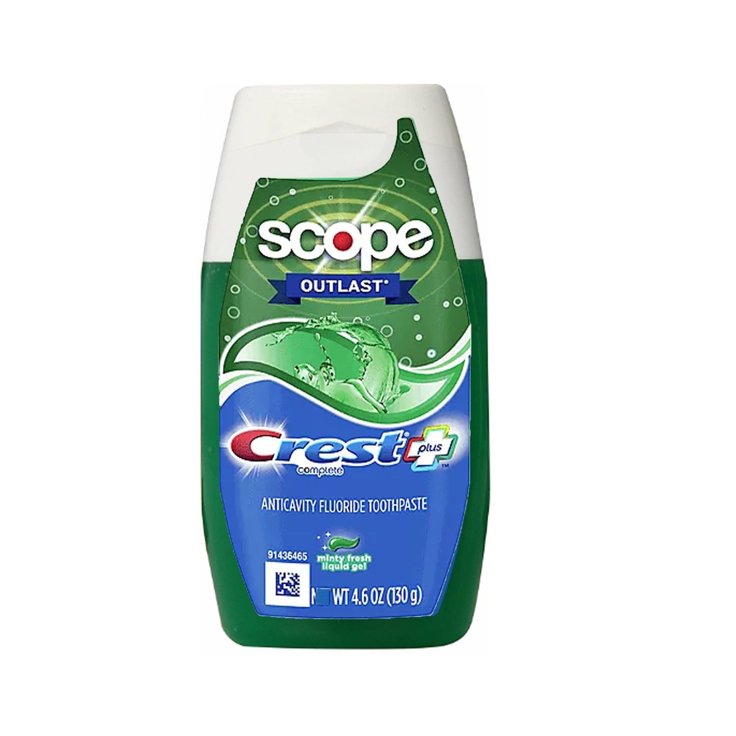 Crest Complete Whitening Plus Scope Toothpaste – Minty Fresh Gel, 4.6 oz (130 g), Pack of 2