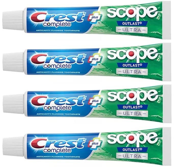 Crest Complete Whitening Plus Scope Outlast Ultra Toothpaste 6.5 oz – Pack of 4