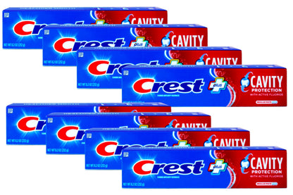 Crest Fluoride Toothpaste 8.2 oz - Cavity Protection, Bulk 8 Pack
