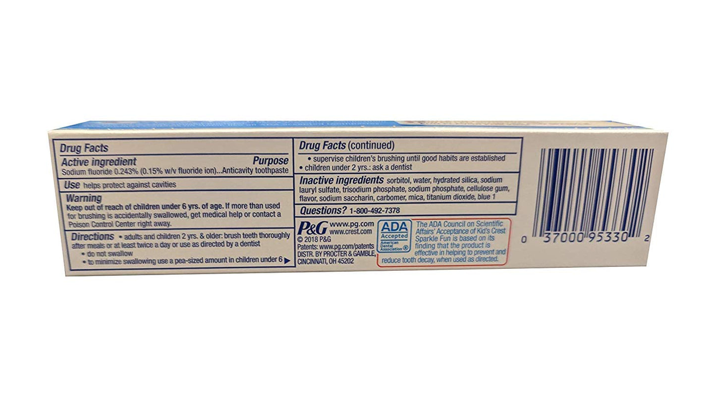 Crest Kids Crest Toothpaste - Cavity Protection, 6.6 oz (3 Pack) - ADA Approved & Gentle on Enamel