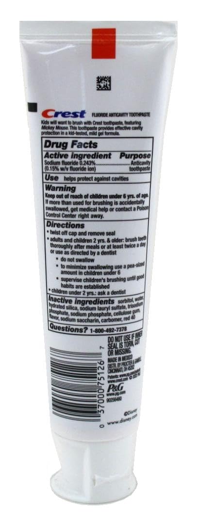 Crest Kids Toothpaste Mickey Strawberry 4.2 oz (124 ml) 2 Pack
